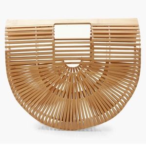 Half Moon Wooden Beach Bag